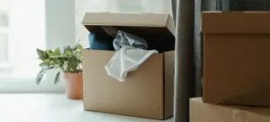 Packed box when moving house