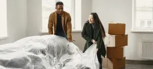 two people packing