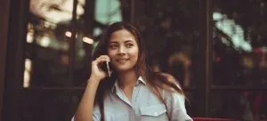 a girl talking on the phone