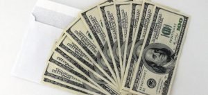 money lying on the envelope