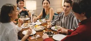 friends at a table