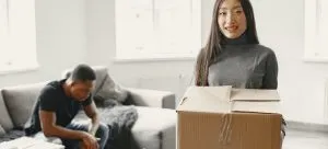 a couple settling into a new home after relocating after an unforeseen eviction