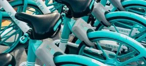 bicycles on a parking lot