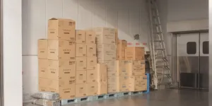 Boxes in a storage unit