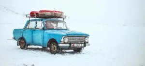 Can in a snow.