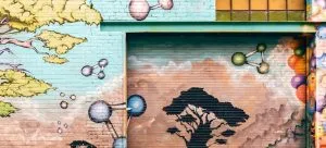 Art painting on the street wall.