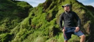 A man hiking.