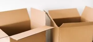 Cardboard boxes.