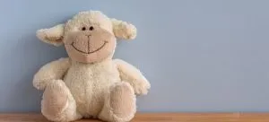 White sheep plush toy.