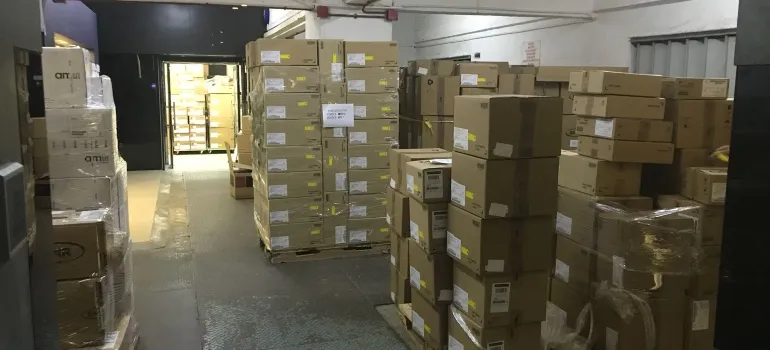 boxes in storage